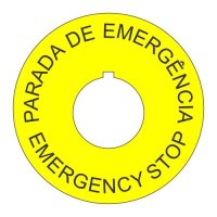 (image for) 22mm Spanish-English Emergency Stop Legend Plate