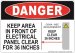 5" x 7" Panel Keep Clear 36 Inches Decal