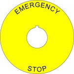 Plastic Legend Plate 22mm Emergency Stop 80mm