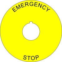 (image for) Plastic Legend Plate - 22mm Emergency Stop - 80mm