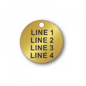 Engraved Brass Tag - 1.5" Round - Style 3