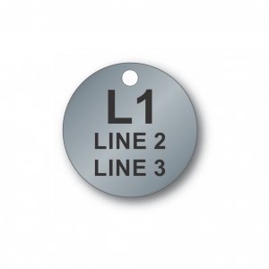 Engraved Stainless Steel Tag - 1.5" Round - Style 2