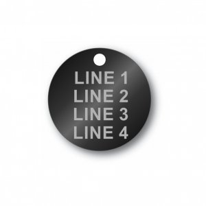 Engraved Aluminum Tag - 1.5" Round - Style 3