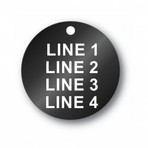 Engraved Plastic Tag - 2.0" Round - Style 3