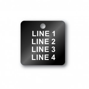 Engraved Plastic Tag - 1.5" Square - Style 3
