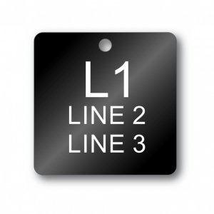 Engraved Plastic Tag - 2.0" Square - Style 2