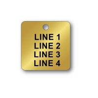 (image for) Engraved Brass Tag - 1.5" Square - Style 3