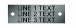 Stainless Steel Nameplate 1" x 3" 1/4" Text Mtg Holes