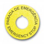 Textured Plastic Legend Plate 22mm Emergency Stop Spanish