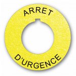 Textured Plastic Legend Plate 30mm Emergency Stop French