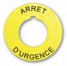 Textured Plastic Legend Plate - 30mm Emergency Stop - French