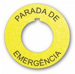 Textured Plastic Legend Plate 30mm Emergency Stop Spanish