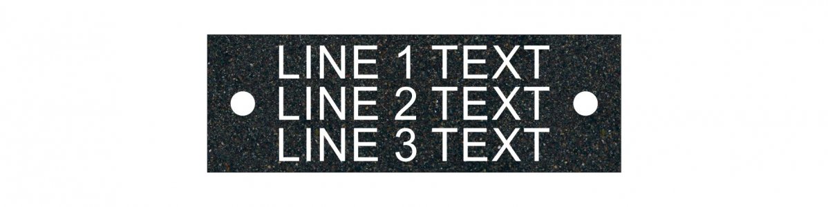 Textured Plastic Nameplate - 1" x 3" - 1/4" Text - Mtg Holes