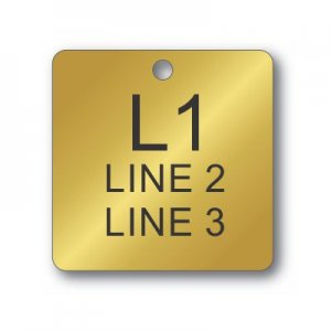 Engraved Brass Tag - 2.0" Square - Style 2