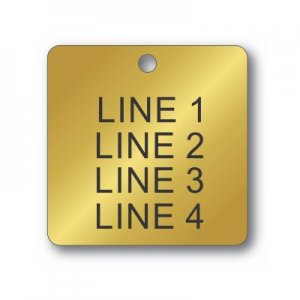 Engraved Brass Tag - 2.0" Square - Style 3